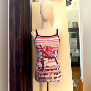 Bebe Nylon punk medium strap top. Vintage. Not worn. Like new!
